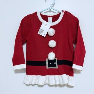 H&M Red Knit Sweater with White Trim NWT